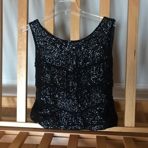 Vintage black beaded tank top.